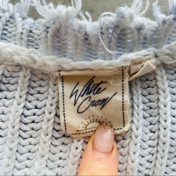 White Crow Periwinkle Fade Ombré Stripe Sweater - Picture 4 of 8